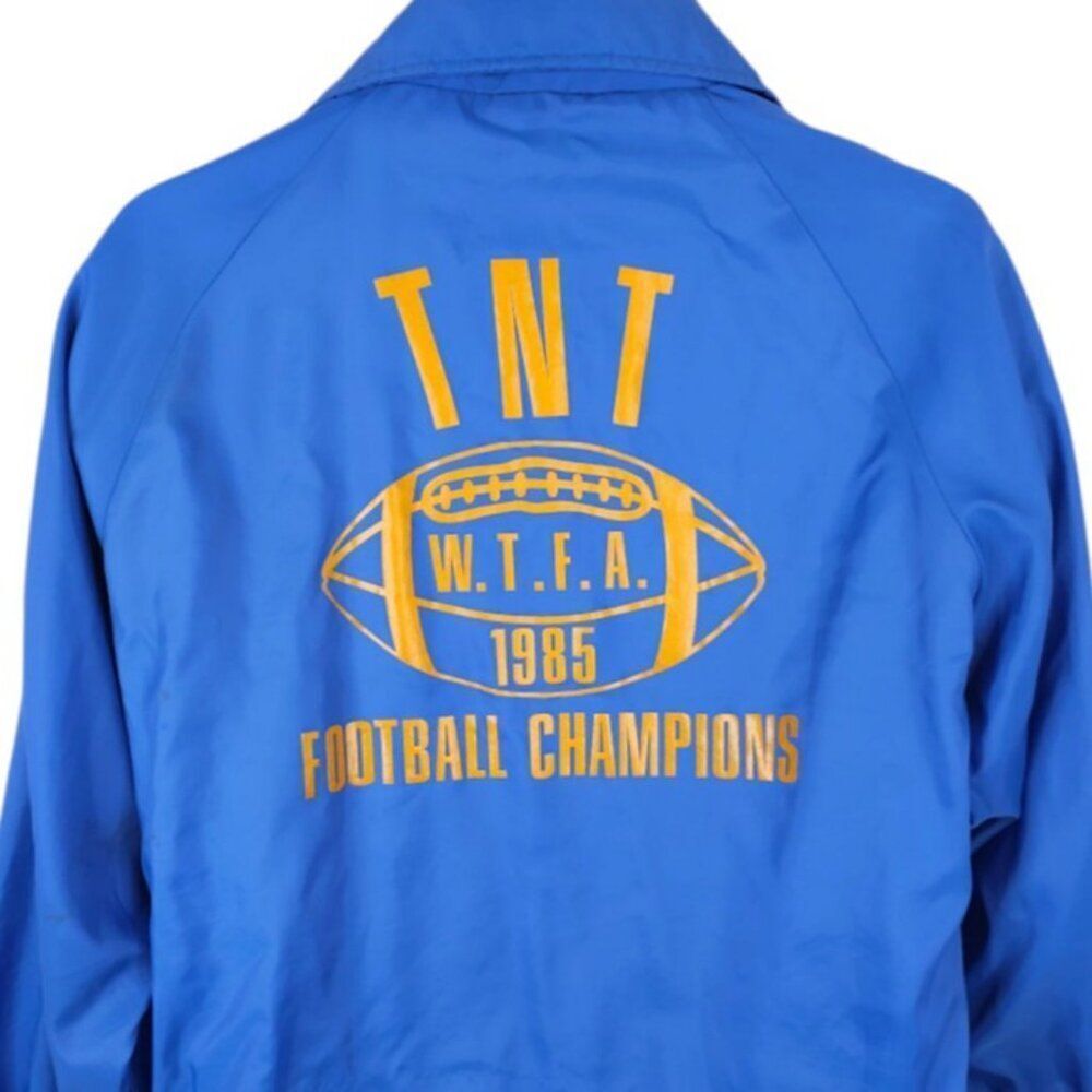 Vintage WTFA Football Jacket Mens Size Medium Blue 80s Western Tasmanian USA